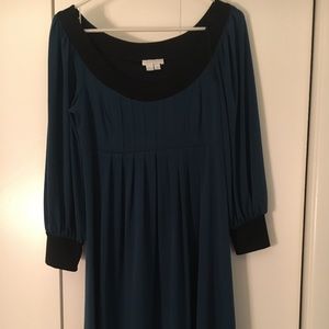 Long sleeve teal dress